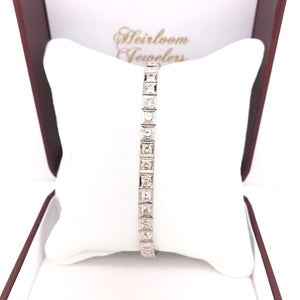 ANTIQUE ART DECO 3.5 CARAT DTW DIAMOND LINE BRACELET