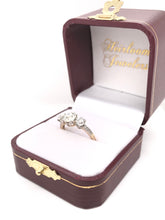 ANTIQUE EDWARDIAN TWO GOLD TONE DIAMOND TRINITY RING