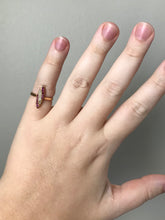 VICTORIAN RUBY DIAMOND AND ROSE GOLD NAVETTE RING