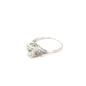 ANTIQUE ART DECO 0.85 CARAT DIAMOND FILIGREE RING