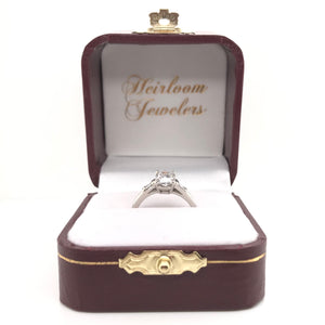 ANTIQUE ART DECO 0.91 CARAT OLD MINE CUT DIAMOND PLATINUM SOLITAIRE RING