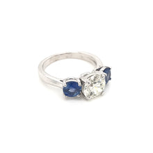 CONTEMPORARY STYLE 1.42 CARAT DIAMOND AND SAPPHIRE TRINITY RING