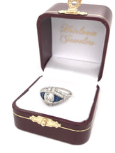 ART DECO STYLE DIAMOND AND SAPPHIRE RING FEATURING ANTIQUE 1.50 CARAT OLD MINE CUT DIAMOND