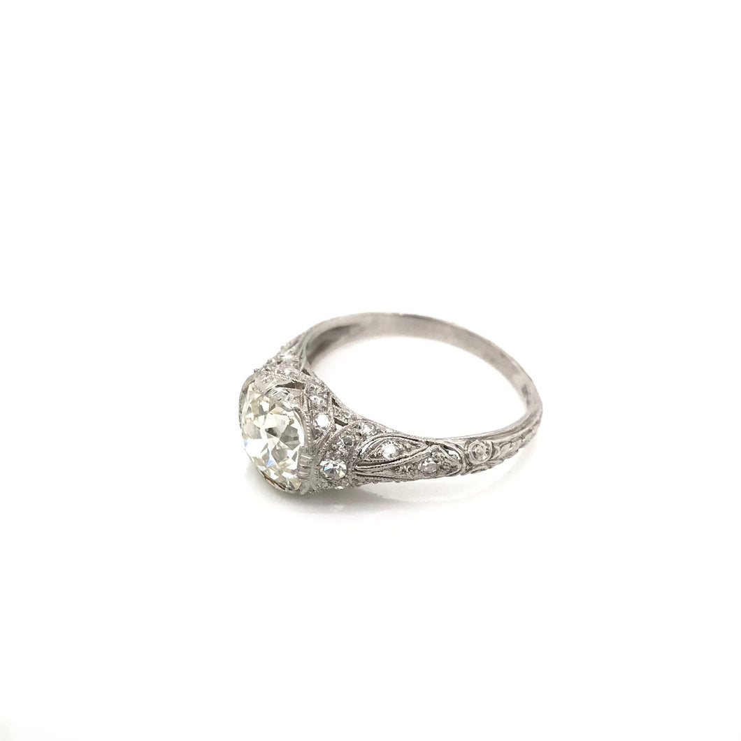 ANTIQUE EDWARDIAN 1.84 CARAT OLD MINE CUT DIAMOND RING