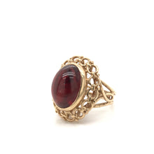 MID CENTURY CABOCHON GARNET COCKTAIL RING
