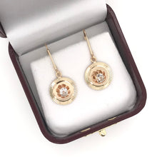 MID CENTURY 0.75 CARAT BUTTERCUP STYLE DIAMOND EARRINGS