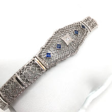 ANTIQUE DIAMOND AND SAPPHIRE FILIGREE BRACELET