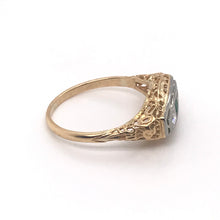 18K FILIGREE THREE STONE RING