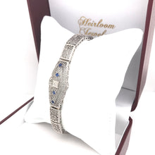 ANTIQUE DIAMOND AND SAPPHIRE FILIGREE BRACELET