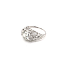 ANTIQUE ART DECO 1.70 CARAT DIAMOND PLATINUM FILIGREE RING