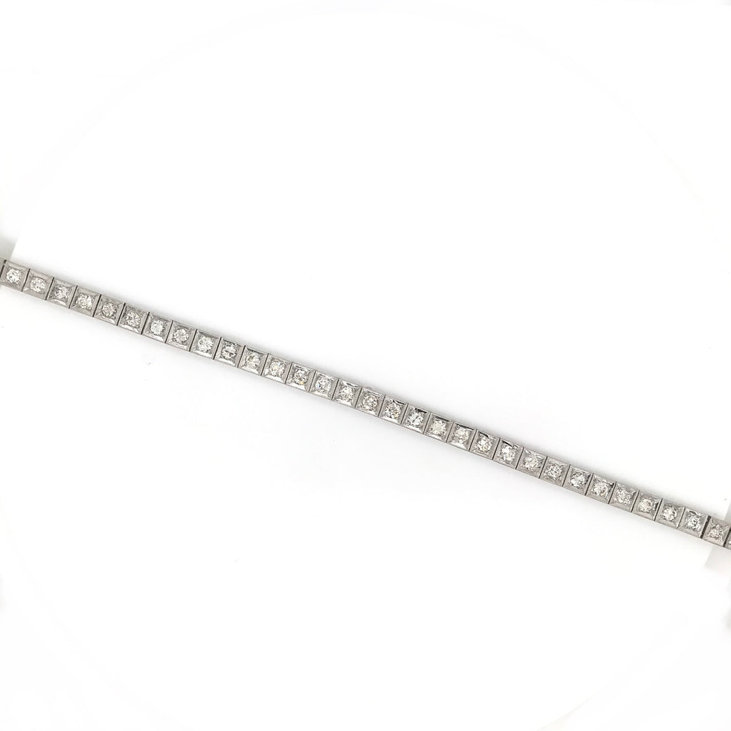ANTIQUE ART DECO 3.5 CARAT DTW DIAMOND LINE BRACELET