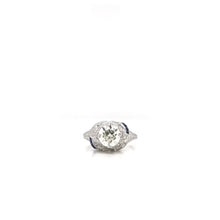 ANTIQUE ART DECO 1.50 CARAT DIAMOND AND SAPPHIRE PLATINUM FILIGREE RING