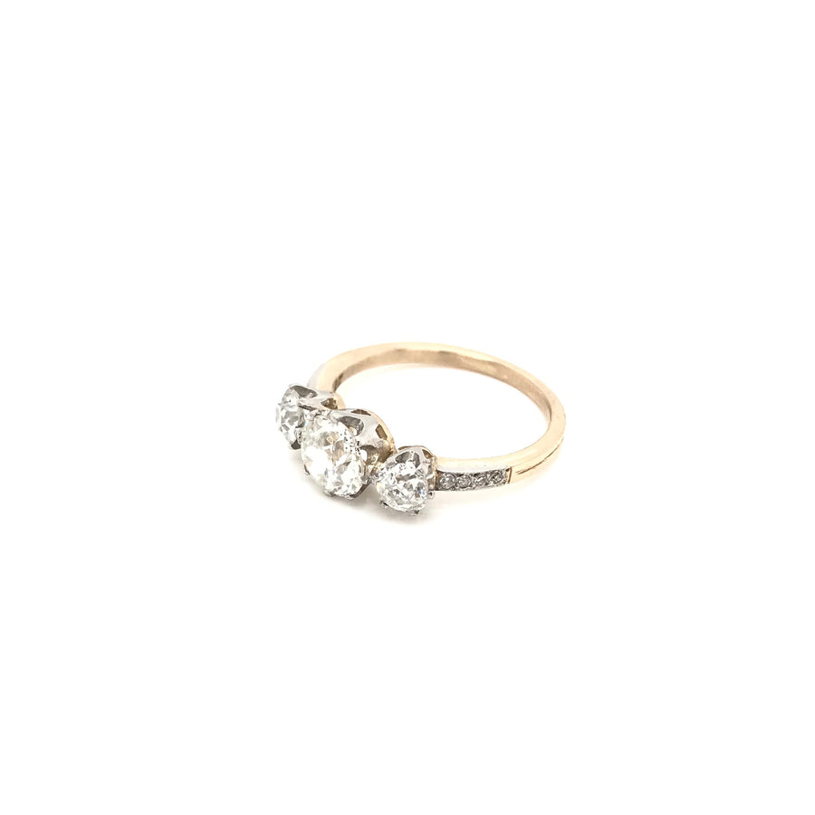 ANTIQUE EDWARDIAN TWO GOLD TONE DIAMOND TRINITY RING – Heirloom Jewelers