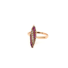VICTORIAN RUBY DIAMOND AND ROSE GOLD NAVETTE RING