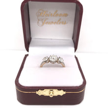ANTIQUE EDWARDIAN TWO GOLD TONE DIAMOND TRINITY RING