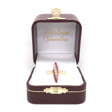VICTORIAN RUBY DIAMOND AND ROSE GOLD NAVETTE RING