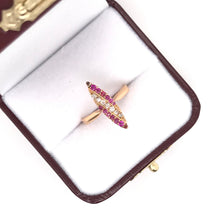 VICTORIAN RUBY DIAMOND AND ROSE GOLD NAVETTE RING