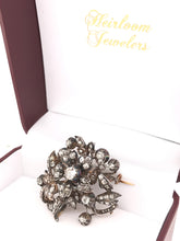 ANTIQUE GEORGIAN FLORAL BROOCH FEATURING 3 CARATS DTW OF ANTIQUE DIAMONDS