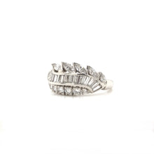 MID CENTURY MULTI CUT DIAMOND AND PLATINUM RING