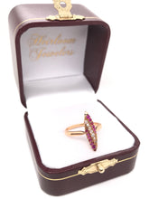 VICTORIAN RUBY DIAMOND AND ROSE GOLD NAVETTE RING