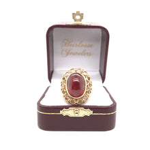 MID CENTURY CABOCHON GARNET COCKTAIL RING