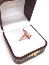 VICTORIAN RUBY DIAMOND AND ROSE GOLD NAVETTE RING