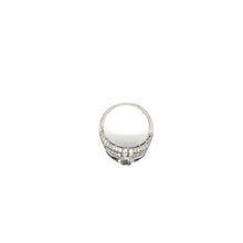 ART DECO STYLE DIAMOND AND SAPPHIRE RING FEATURING ANTIQUE 1.50 CARAT OLD MINE CUT DIAMOND