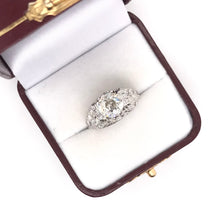 ANTIQUE ART DECO 1.70 CARAT DIAMOND PLATINUM FILIGREE RING