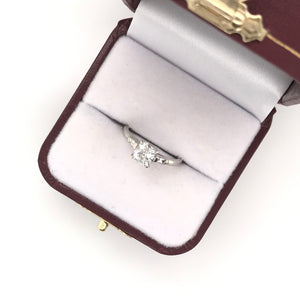 ANTIQUE ART DECO 0.91 CARAT OLD MINE CUT DIAMOND PLATINUM SOLITAIRE RING