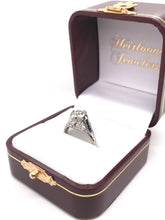 ANTIQUE ART DECO 1.25 CARAT DIAMOND AND SAPPHIRE FILIGREE SOLITAIRE STYLE PLATINUM RING
