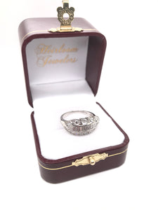MID CENTURY MULTI CUT DIAMOND AND PLATINUM RING