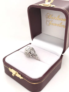 ANTIQUE ART DECO 0.65 CARAT DIAMOND SOLITAIRE STYLE FILIGREE RING