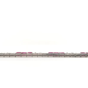 ANTIQUE ART DECO DIAMOND AND SYNTHETIC RUBY LINE BRACELET