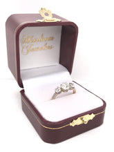 ANTIQUE EDWARDIAN TWO GOLD TONE DIAMOND TRINITY RING