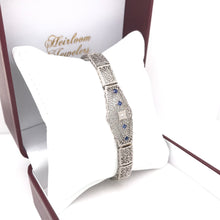 ANTIQUE DIAMOND AND SAPPHIRE FILIGREE BRACELET