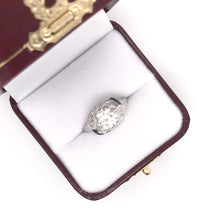 ANTIQUE ART DECO 1.50 CARAT DIAMOND AND SAPPHIRE PLATINUM FILIGREE RING