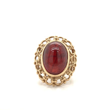 MID CENTURY CABOCHON GARNET COCKTAIL RING