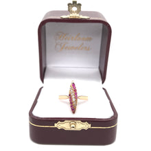 VICTORIAN RUBY DIAMOND AND ROSE GOLD NAVETTE RING