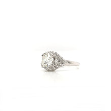 VINTAGE MID CENTURY ERA 1.59 CARAT DIAMOND PLATINUM RING
