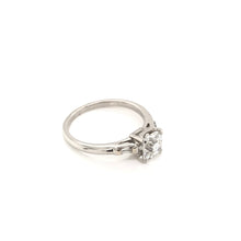ANTIQUE ART DECO 0.91 CARAT OLD MINE CUT DIAMOND PLATINUM SOLITAIRE RING
