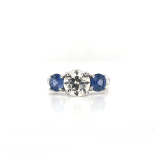 CONTEMPORARY STYLE 1.42 CARAT DIAMOND AND SAPPHIRE TRINITY RING
