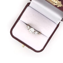 ANTIQUE EDWARDIAN TWO GOLD TONE DIAMOND TRINITY RING