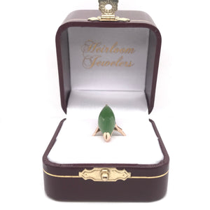 MID CENTURY JADE NAVETTE RING