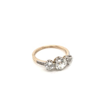 ANTIQUE EDWARDIAN TWO GOLD TONE DIAMOND TRINITY RING