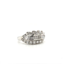 MID CENTURY MULTI CUT DIAMOND AND PLATINUM RING