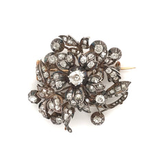 ANTIQUE GEORGIAN FLORAL BROOCH FEATURING 3 CARATS DTW OF ANTIQUE DIAMONDS