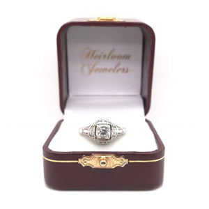 ANTIQUE ART DECO FILIGREE SOLITAIRE STYLE DIAMOND RING