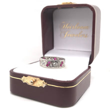 ANTIQUE ART DECO RUBY AND DIAMOND FILIGREE ETERNITY BAND