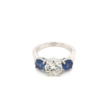 CONTEMPORARY STYLE 1.42 CARAT DIAMOND AND SAPPHIRE TRINITY RING