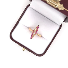 VICTORIAN RUBY DIAMOND AND ROSE GOLD NAVETTE RING